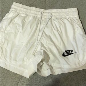 White Nike shorts